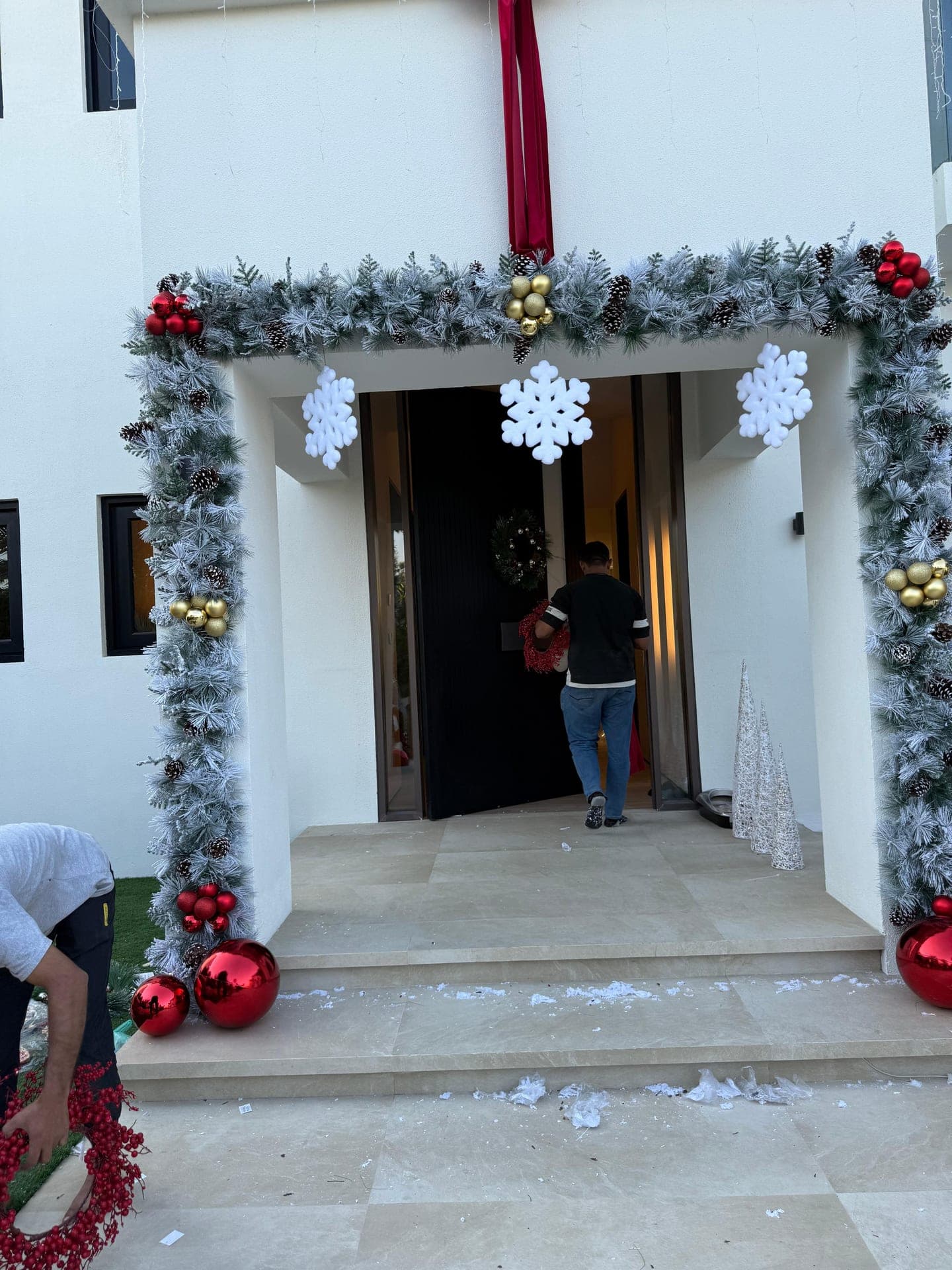Festive Occasions Christmas decoration installation in Dubai — styled living room